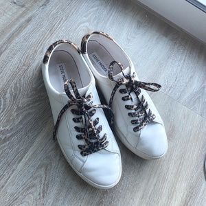 White and Leopard Sneakers - Steve Madden